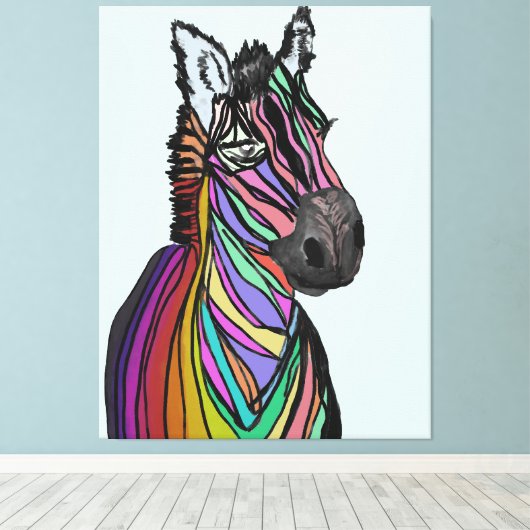 Regenbogenzebra Leinwanddruck (Insitu (Holzboden))