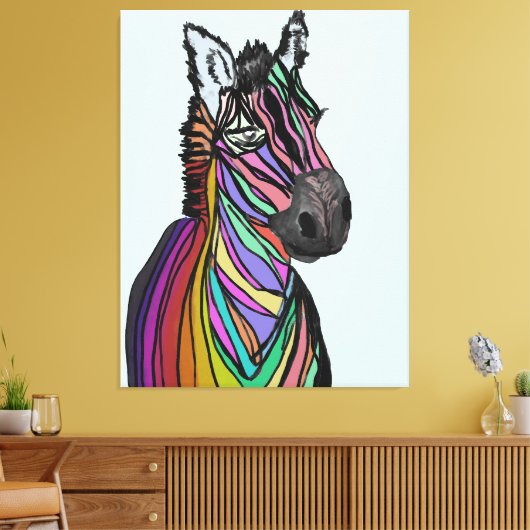 Regenbogenzebra Leinwanddruck (Insitu (Wohnzimmer))