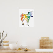Regenbogenzebra Poster (Küche)