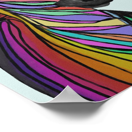 Regenbogenzebra Poster (Ecke)