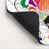 Regenbogenzebra-Tier-mit Monogramm Muster-Party Mousepad (Ecke)