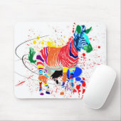 Regenbogenzebra-Tier-mit Monogramm Muster-Party Mousepad (Mit Mouse)