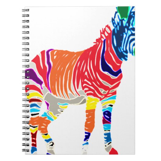Regenbogenzebra-Tier-mit Monogramm Muster-Party Notizblock (Vorderseite)