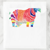 Regenbogenzebra-Tier-mit Monogramm Muster-Party Rechteckiger Aufkleber (Tasche)