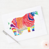 Regenbogenzebra-Tier-mit Monogramm Muster-Party Rechteckiger Aufkleber (Umschlag)