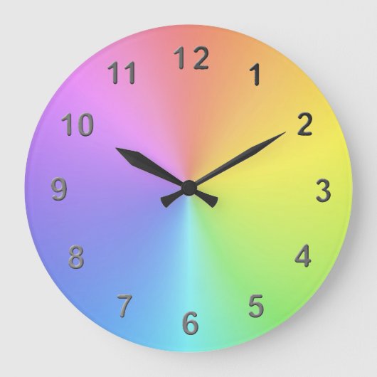 Regenbogenzeit Große Wanduhr (Vorderseite)