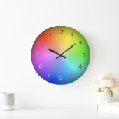 Regenbogenzeit. Große Wanduhr (Zuhause)