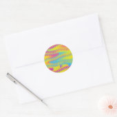 Regenbogenzigzack Runder Aufkleber (Umschlag)