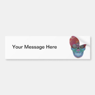 Regenbogenzuckerschädel mit Baum des Lebens und Autoaufkleber