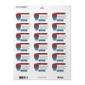 Regenbogenzuckerschädel mit Lebensbaum und Herz Adressaufkleber (Vorne)