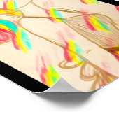 Regenbohnenposter - warme Neonfarben im Regenbogen Poster (Ecke)