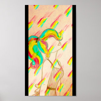 Regenbohnenposter - warme Neonfarben im Regenbogen Poster