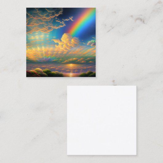 Regenbows gehören zu den schönsten und beeindrucke quadratische visitenkarte (Vorne/Hinten)