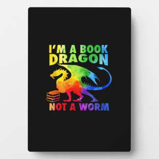 Regenbows Ich bin ein Buchdrachen, kein Wurm-LGBT- Fotoplatte