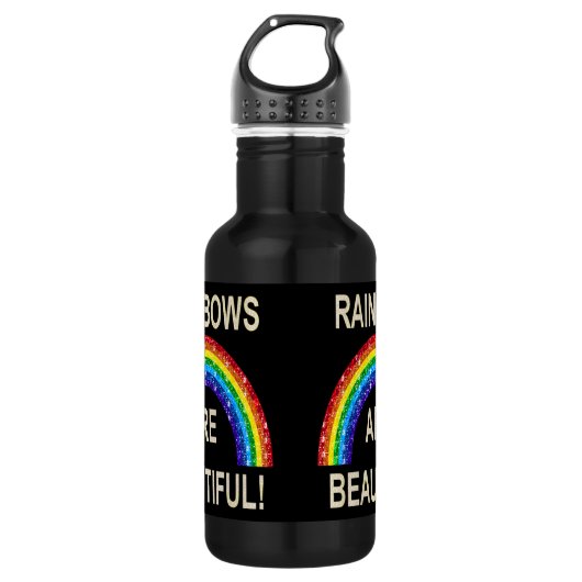 Regenbows sind ein schöner Glitzer Trinkflasche (Vorderseite)