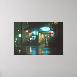 Regenbunter japanischer Eckladen Leinwanddruck