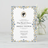 Regency-Ära Blumen-Braut-Party Einladung (Stehend Vorderseite)