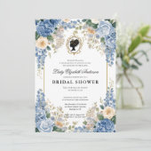 Regency-Ära Blumen-Braut-Party Einladung (Stehend Vorderseite)