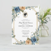 Regency-Ära Blumen-Braut-Party Einladung (Stehend Vorderseite)