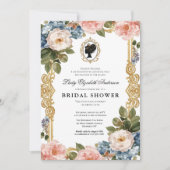 Regency-Ära Blumen-Braut-Party Einladung (Vorderseite)