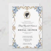 Regency-Ära Blumen-Braut-Party Einladung (Vorderseite)