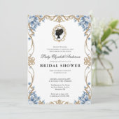 Regency-Ära Blumen-Braut-Party Einladung (Stehend Vorderseite)