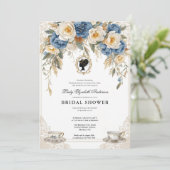 Regency-Ära Blumen-Braut-Party Einladung (Stehend Vorderseite)