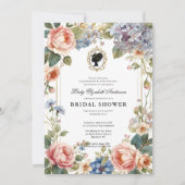 Regency-Ära Blumen-Braut-Party Einladung (Vorderseite)