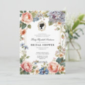 Regency-Ära Blumen-Braut-Party Einladung (Stehend Vorderseite)