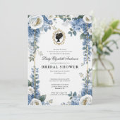 Regency-Ära Blumen-Braut-Party Einladung (Stehend Vorderseite)