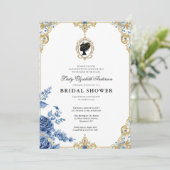 Regency-Ära Blumen-Braut-Party Einladung (Stehend Vorderseite)