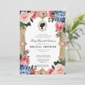 Regency-Ära Blumen-Braut-Party Einladung (Stehend Vorderseite)