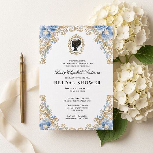 Regency-Ära Blumen-Braut-Party Einladung