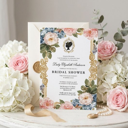 Regency-Ära Blumen-Braut-Party Einladung