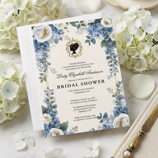 Regency-Ära Blumen-Braut-Party Einladung