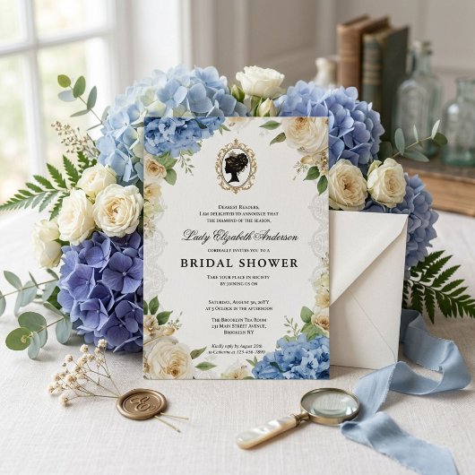 Regency-Ära Blumen-Braut-Party Einladung