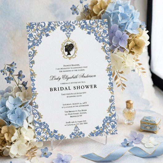 Regency-Ära Blumen-Braut-Party Einladung