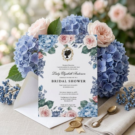 Regency-Ära Blumen-Braut-Party Einladung