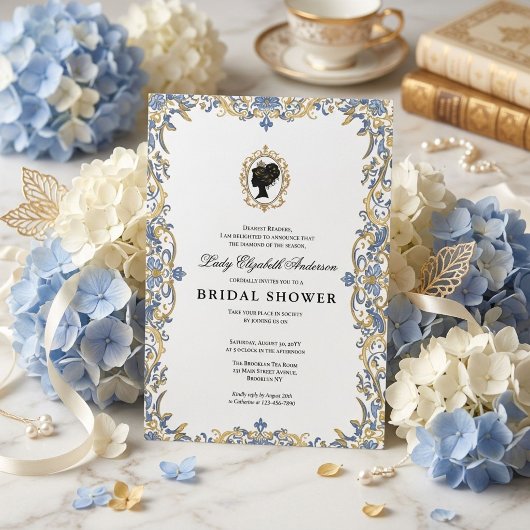 Regency-Ära Blumen-Braut-Party Einladung