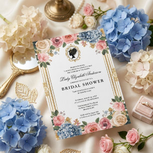 Regency-Ära Blumen-Braut-Party Einladung