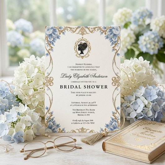 Regency-Ära Blumen-Braut-Party Einladung