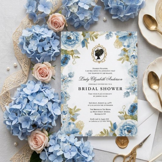 Regency-Ära Blumen-Braut-Party Einladung