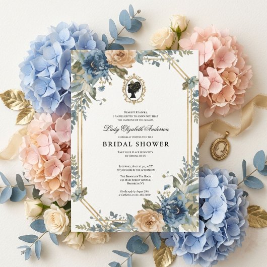 Regency-Ära Blumen-Braut-Party Einladung