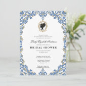 Regency-Ära Blumen-Braut-Party Einladung (Stehend Vorderseite)