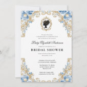 Regency-Ära Blumen-Braut-Party Einladung (Vorderseite)
