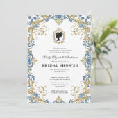 Regency-Ära Blumen-Braut-Party Einladung (Stehend Vorderseite)