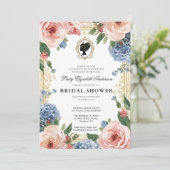 Regency-Ära Blumen-Braut-Party Einladung (Stehend Vorderseite)