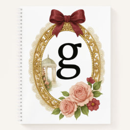 Regency Art Letter G Luxury Monogram Journal Notizblock