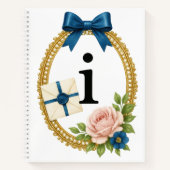 Regency Art Letter I Luxus-Monogramm-Journal Notizblock (Vorderseite)