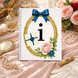 Regency Art Letter I Luxus-Monogramm-Journal Notizblock